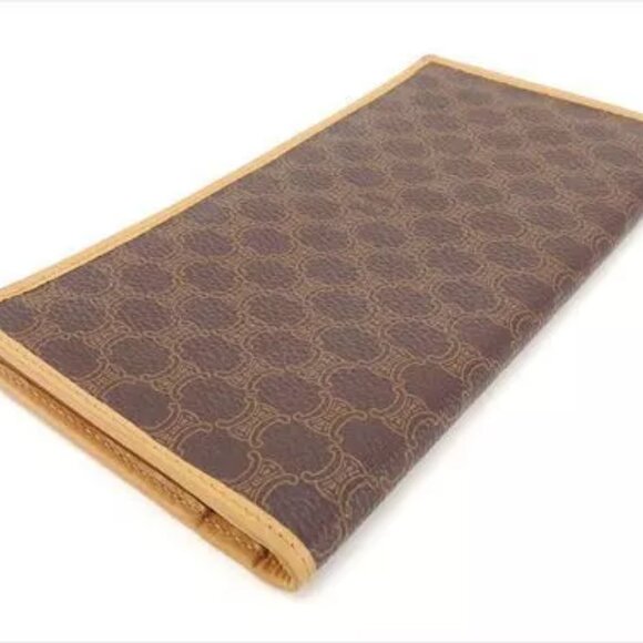 Celine Wallet Purse Long Wallet Macadam Brown Woman unisex Authentic Used - Picture 4 of 9